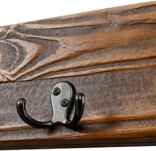 Vista 7 de Alaterre Furniture Pomona - Perchero de entrada – Moderno perchero rústico de 48 pulgadas montado en la pared con 6 ganchos – Madera maciza y ahorro