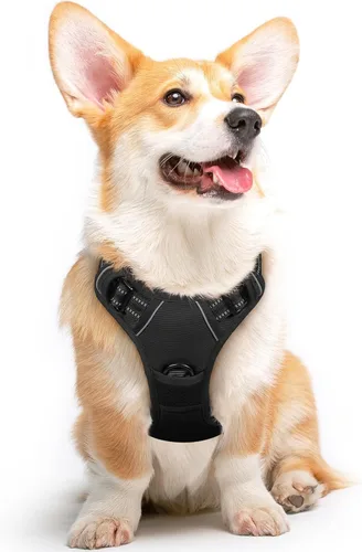 Vista 56 de Eagloo Arnés para perro pequeño, sin tirones, chaleco de servicio con tiras reflectantes y asa de control, ajustable y cómodo para caminar, arnés