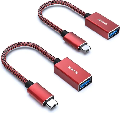 Vista 8 de BENFEI Adaptador USB C a USB 3.0, paquete de 2 adaptadores USB C a A macho a hembra compatibles con iPhone 15 Pro/Max, MacBook Pro/Air 2023, iPad