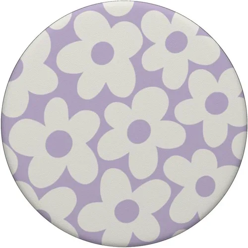 Vista 3 de PopSockets PopGrip para mujer, diseño de flores estéticas, diseño floral, retro, con margaritas