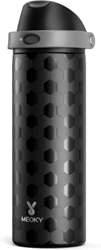 Vista 40 de Botella de agua de 24 onzas para el día de San Valentín: Botella de agua de acero inoxidable Meoky con popote y tapa de boquilla, a prueba de fugas