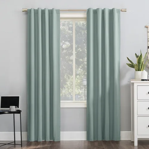Vista 20 de Sun Zero Cyrus - Juego de 2 cortinas térmicas con pestañas, opacas 100%, 2 unidades Gris carbón