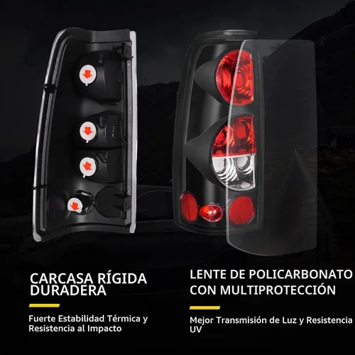 Vista 4 de DWVO Luces traseras compatibles con Chevy Silverado 1999-2006 negro OE - Lente negra/transparente