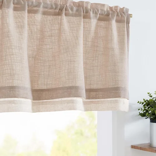 Vista 18 de jinchan Cortinas de cenefa para ventanas de 16 pulgadas, coloridos mini pompones, cenefa de cocina de granja, cenefa de gasa semitransparente