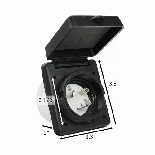 Vista 6 de Kit de enchufe de entrada de alimentación X-Haibei para autocaravana de 30 amperios, enchufe NEMA L5-30R negro de 125V, conector hembra de bloqueo