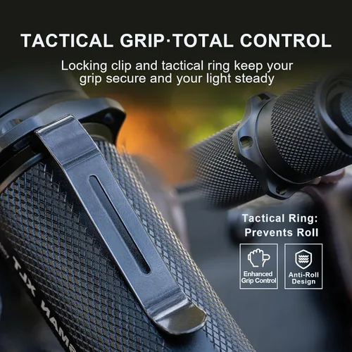 Vista 4 de POWERTAC Huntsman-XLT Luz LED - Linterna LED Recargable de Largo Alcance Reflector Linternas Tácticas Linterna Súper Brillante Linterna Equipo EDC