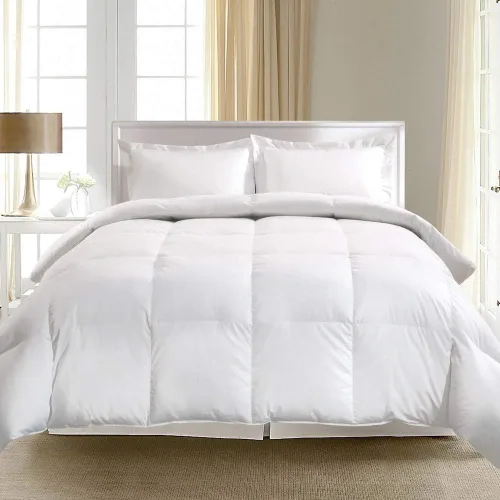 Vista 6 de Blue Ridge Home Fashions Edredón de plumón de ganso europeo de algodón egipcio de 1000 hilos, blanco, tamaño individual
