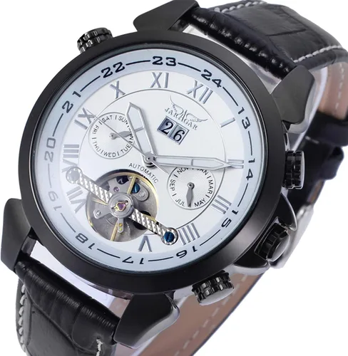 Vista 4 de FORSINING Reloj de lujo automático con calendario Tourbillon de acero inoxidable para hombre, Moderno