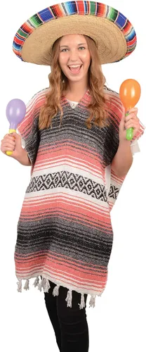 Vista 4 de GiftExpress Sombrero mexicano para adultos con ribete de serape, 21 pulgadas de ancho auténtico sombrero para Cinco de Mayo, sombrero de paja