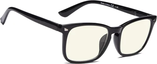 Vista 2 de Gafas de lectura cuadradas de gran tamaño con bloqueo de luz azul para mujeres y hombres