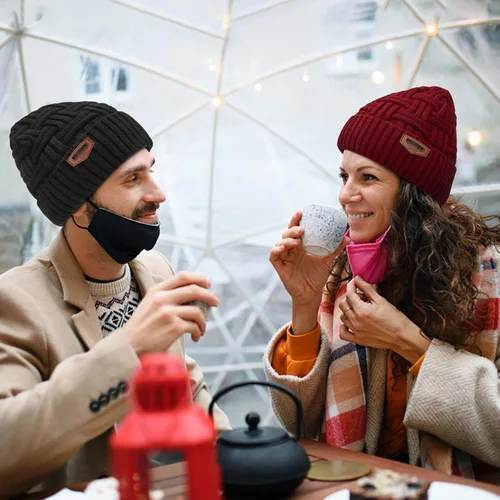 Vista 18 de Loritta Gorro de invierno cálido de punto grueso y holgado para hombre