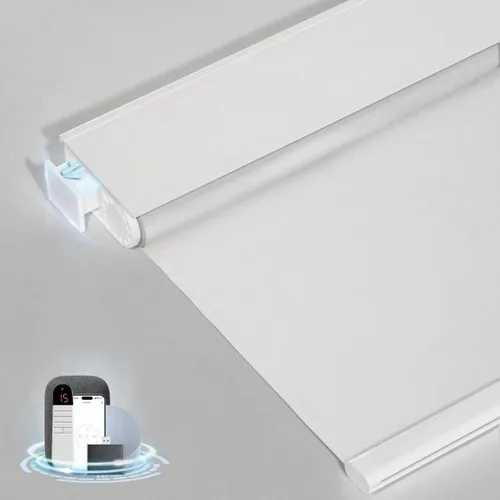 Vista 11 de Persianas motorizadas inteligentes con control remoto, persianas enrollables automáticas sin taladro, persianas eléctricas opacas para ventanas