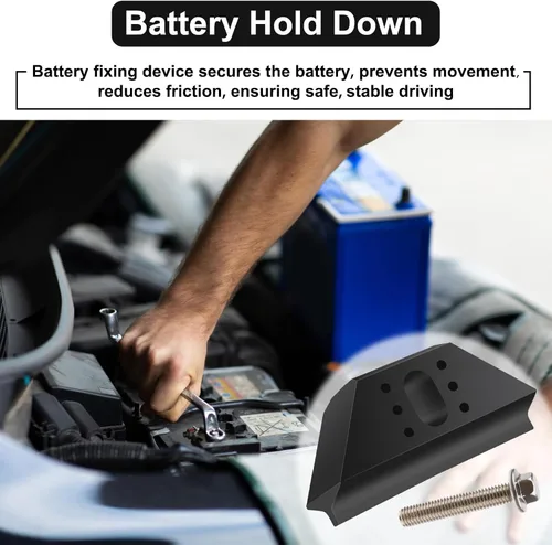Vista 6 de Garra de batería base, sujetador de batería con kit de pernos de acero inoxidable 304, compatible con modelos seleccionados