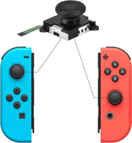 Vista 2 de Assenic Joystick de repuesto para Nintendo Switch Joycon, Joy con Drift Repair Kit. NS Joy-Con & Switch Lite Controller Analog Thumb Stick Partes