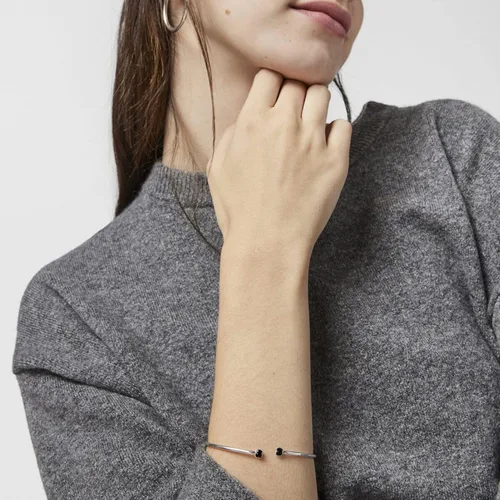 Vista 2 de TOUS Mini pulsera de ónix en plata con ónix, Metal, Ónix