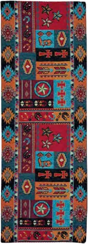 Vista 11 de Kinara Camino de mesa de caballos corriendo - Diseño nativo americano del suroeste - Patrón hermoso y único - Tejido fino de 12.25 x 72 pulgadas.