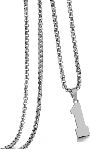 Vista 118 de Collar de Número Dorado para Hombre, Cadena de Acero Inoxidable con Colgante de Número para Atletas, Joyería Deportiva Personalizada para Niños