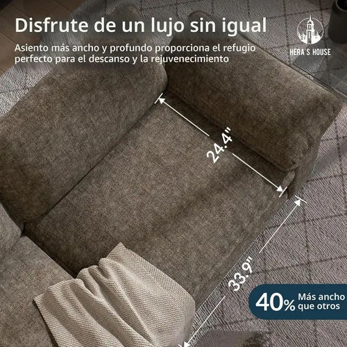 Vista 4 de HERA'S HOUSE Juego de sofás seccionales modulares de 2 piezas, juego de sofá de gran tamaño con loveseat y sillón, cómodos sofás nube con cojines