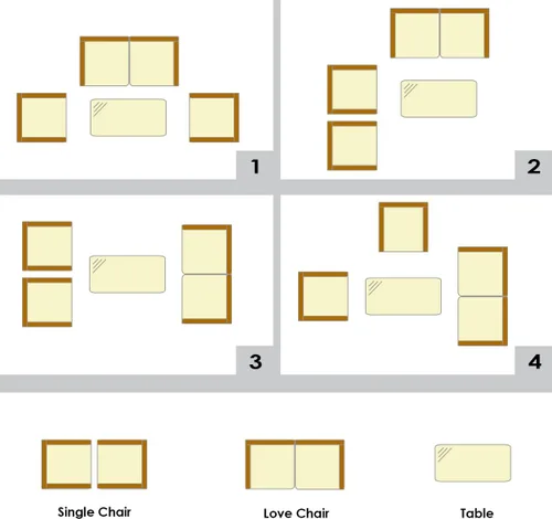 Vista 6 de Juego de muebles de patio de 4 piezas, juego de conversación al aire libre con respaldo ergonómico curvo, juego de sillas de patio con cojín