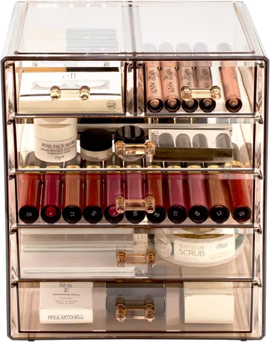 Vista 10 de Sorbus Cosmetics - Cosmetiquero grande para maquillaje y joyas; elegante para colocar sobre el tocador o en el baño