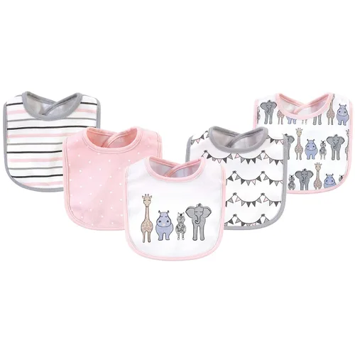 Vista 45 de Hudson Baby Baberos unisex de algodón para bebé, nube rosa, talla única (paquete de 2)
