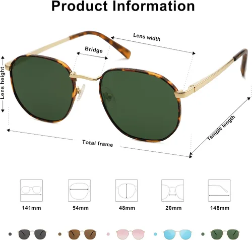 Vista 6 de SOJOS Gafas de sol cuadradas para hombres y mujeres, estilo clásico y retro