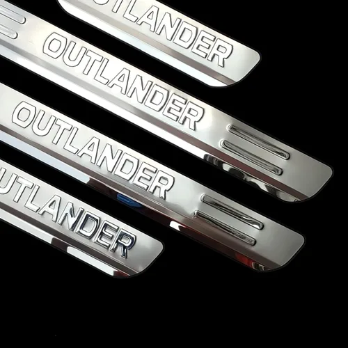 Vista 4 de Accesorios de protección contra rasguños para umbral de puerta de coche para Mitsubishi Outlander 2025 2023 2013-2022, placa de protección