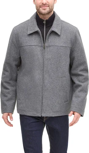 Vista 2 de Dockers Chaqueta de mezcla de lana para hombre con babero acolchado
