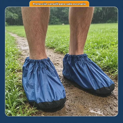 Vista 8 de 5 pares de cubiertas impermeables antideslizantes lavables reutilizables para botas, protectores para zapatos de interior (XL, fucsia)