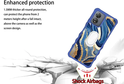 Vista 3 de Aroepurt Boost Mobile Celero 5G SC 2024 - Funda compatible con Boost Celero5G SC con protector de pantalla de vidrio templado, protección de grosor