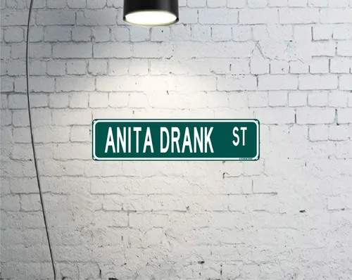 Vista 3 de Anita Drank St Funny Bar Street Sign 16 x 4 pulgadas Home Man Cave Pub Decoración (AnitaDrank)