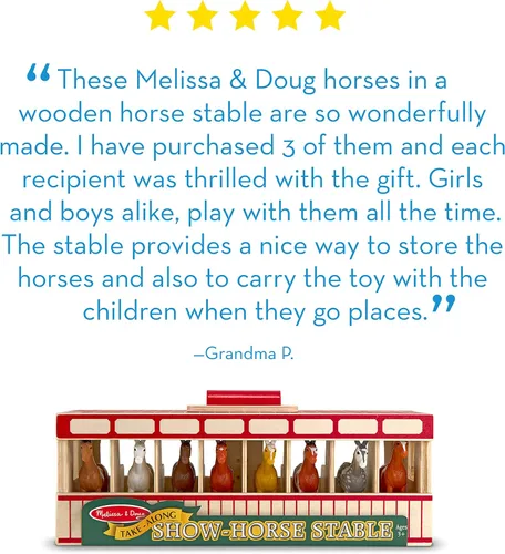 Vista 10 de Establo de madera de juguete con 8 caballos, de Melissa & Doug