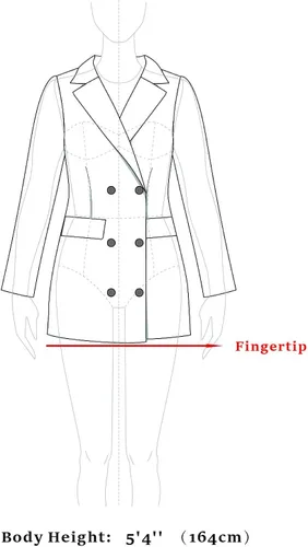 Vista 7 de Allegra K - Gabardina larga de invierno con cuello Peter Pan y botonadura doble para mujer