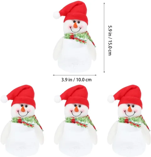 Vista 4 de Abaodam 5 cajas de galletas de Navidad, tarros de dulces de Navidad con tapas, tarros de plástico para dulces de Navidad, caja de almacenamiento