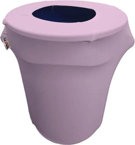 Vista 64 de LA Linen Funda elástica de elastano ajustable para cubo de basura Slim Jim de 23 galones, cubierta de contenedor de residuos, decoración de patio