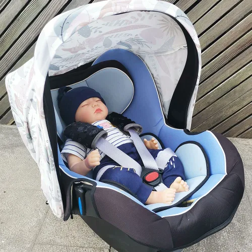 Vista 5 de DODO NICI Funda de correa de asiento de automóvil para bebé, cojín para cinturón de seguridad, almohadillas para cinturón para portabebés