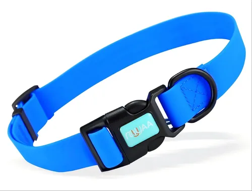 Vista 8 de Collares de perro impermeables, fácil de limpiar, collares ajustables para perros pequeños, medianos y grandes (negro, M)