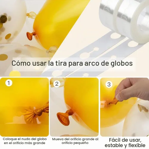 Vista 3 de Kit de arco de globos, kit de guirnalda de globos, decoración de globos, tira de arco de globos de 32.8 pies y 200 puntos de pegamento para globos