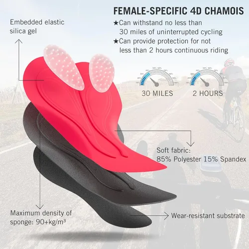 Vista 5 de BALEAF 4D Padded Bike Shorts Women Cycling Underwear Gel Padding Pockets