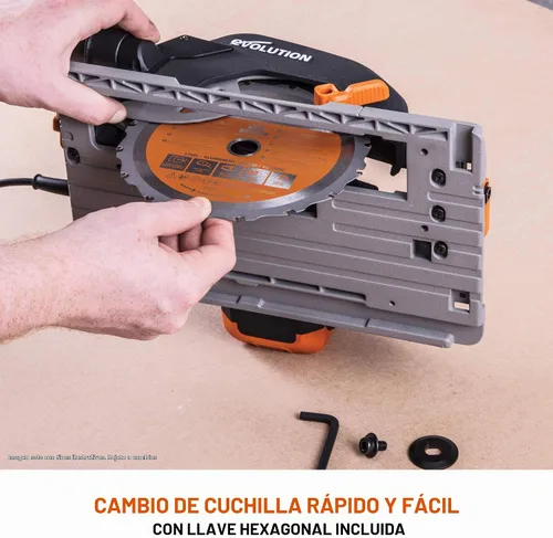 Vista 22 de Evolution Power Tools R185CCSX - Kit de sierra circular de pista multimaterial con pista de 40 pulgadas incluida, hoja TCT incluida, corta madera