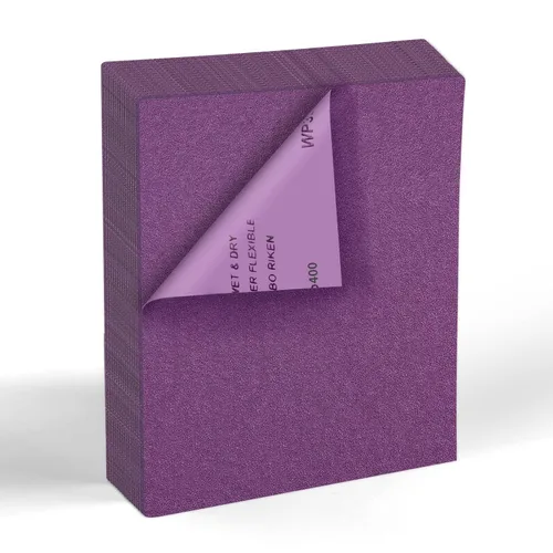 Vista 13 de 20 hojas de papel de lija de grano 80 de 9 x 11 pulgadas, papel de arena abrasiva de alúmina fundida blanca de alto rendimiento para madera, metal