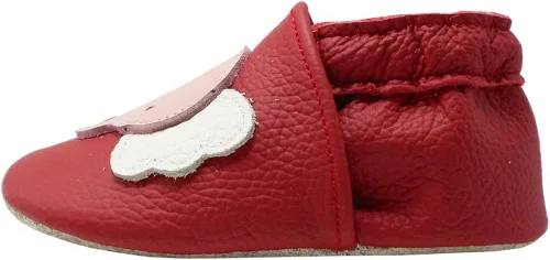 Vista 4 de YALION - Mocasines de cuero suave para bebés, niños y niñas, para gatear y dar sus primeros pasos