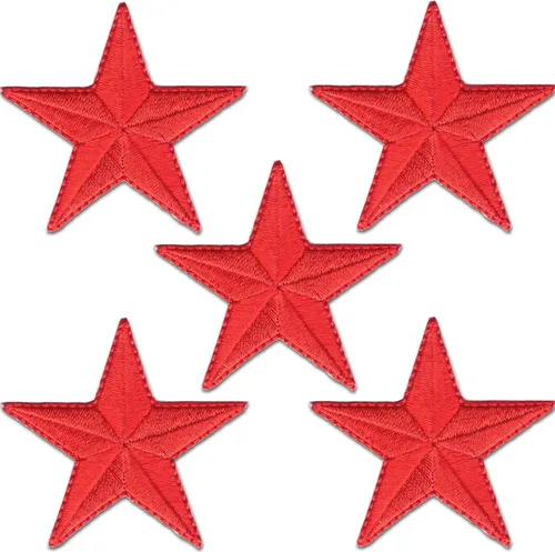 Vista 18 de Laughing Lizards Parches bordados con estrellas para planchar para ropa, chaquetas, mochilas y decoraciones (negro, 1 pulgada)