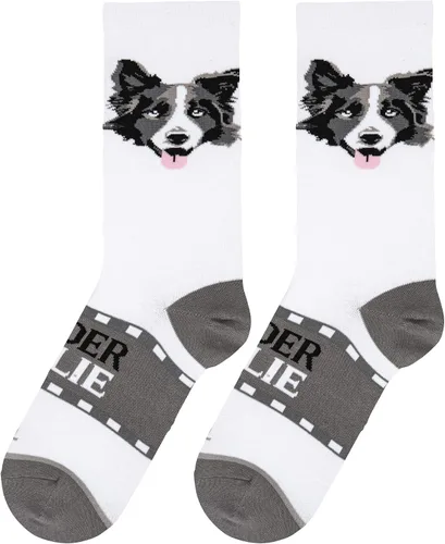 Vista 6 de Cool Socks Border Collie - Calcetines divertidos para mujer, talla 5-10, Collie de la Frontera