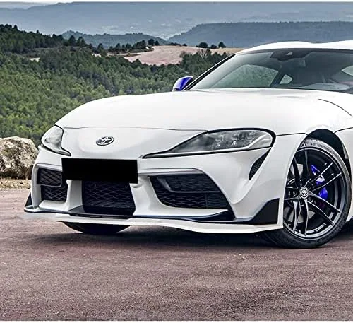 Vista 5 de Kit de 3 bordes de parachoques delantero compatibles con Toyota Supra A90 2019-2021, alerón de protección con moldura divisora estilo STP, difusor