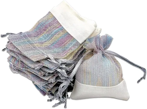 Vista 8 de TheDisplayGuys For Your Modern Living Paquete de 24 bolsas de regalo de lino y organza negra con cordones (XS 3 x 4), recuerdos de fiesta, muestras