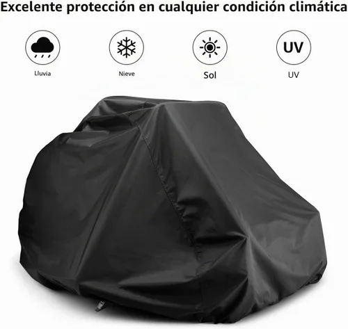 Vista 5 de Funda para cortacésped de giro cero, ajuste universal 600D poliéster Oxford, resistente a la intemperie UV con hebilla resistente al viento, cordón