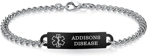 Vista 21 de Pulseras de identificación de alerta médica de 6.5 "-8.5" para mujeres, pulseras de emergencia médica de acero inoxidable, grabado gratuito