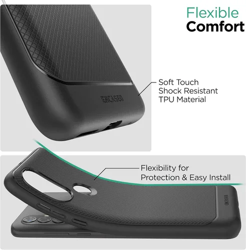 Vista 7 de ENCASED Funda Thin Armor para Moto G Power 2022 Funda de agarre delgada, negro mate (Motorola G-Power 2022)