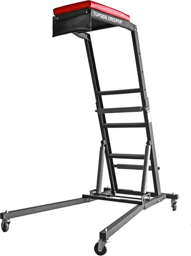 Vista 5 de Traxion 3-100 camilla automotriz con extremo plegable superior, Rojo y Negro